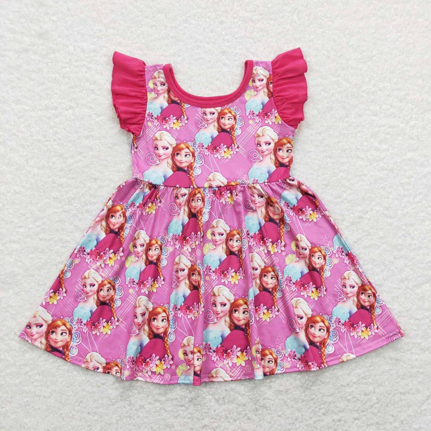 girl flutter sleeve princess sister twirl dress