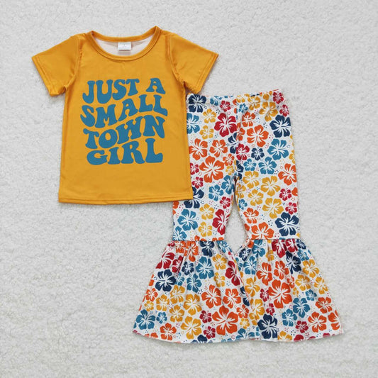 just small town girl floral bell bottom outfit