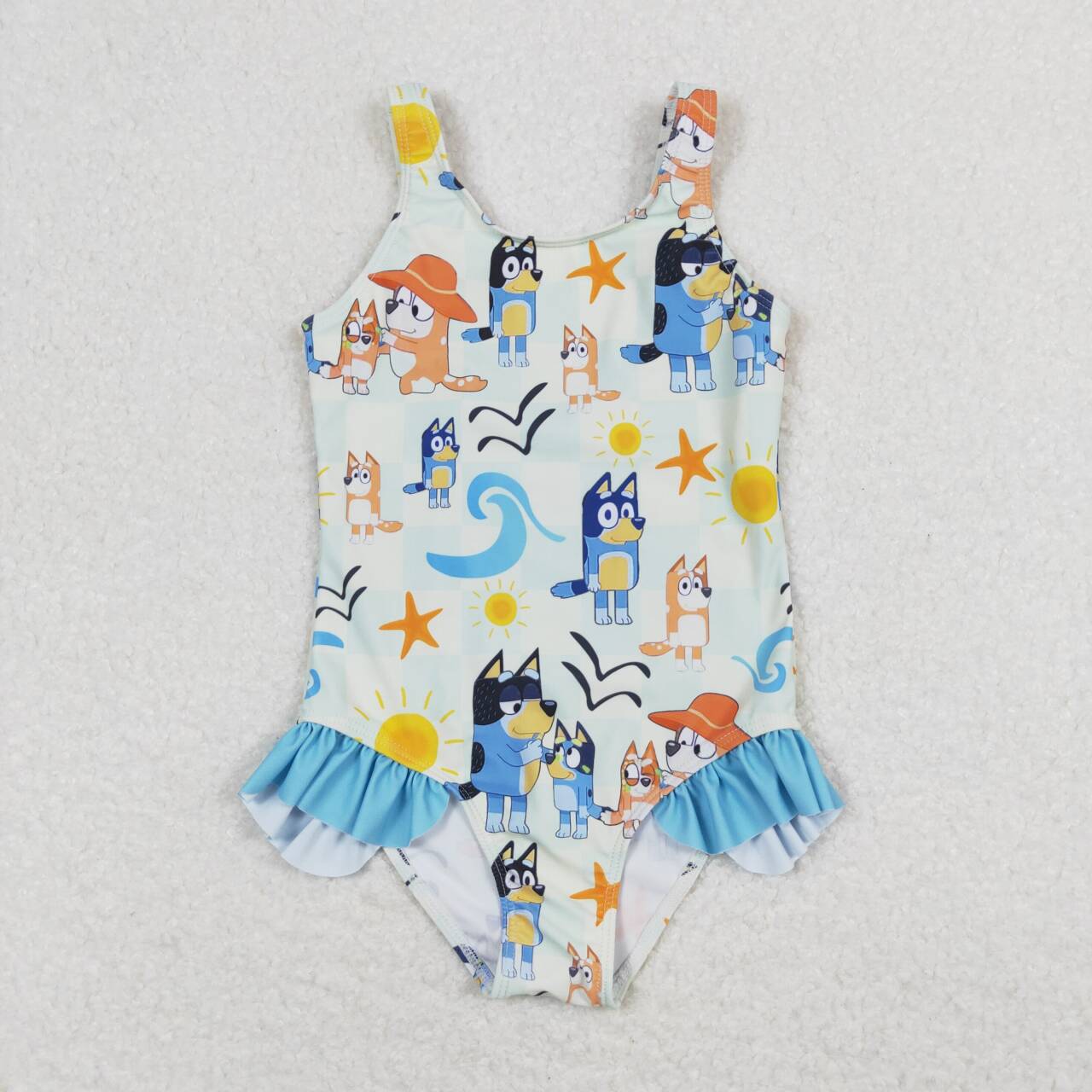 sunshine dog girl one piece swimsuit tankini