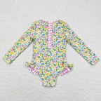 girl rash guard swimsuit 1pc swimwear