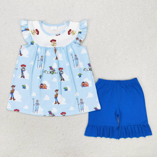 blue story girl shorts set