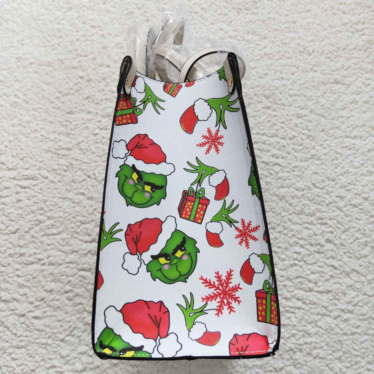 white grinchey girls Christmas tote bag (not do restock)