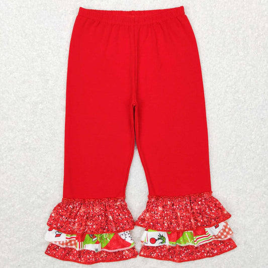 Red Christmas Ruffle Pants Individual Bottom