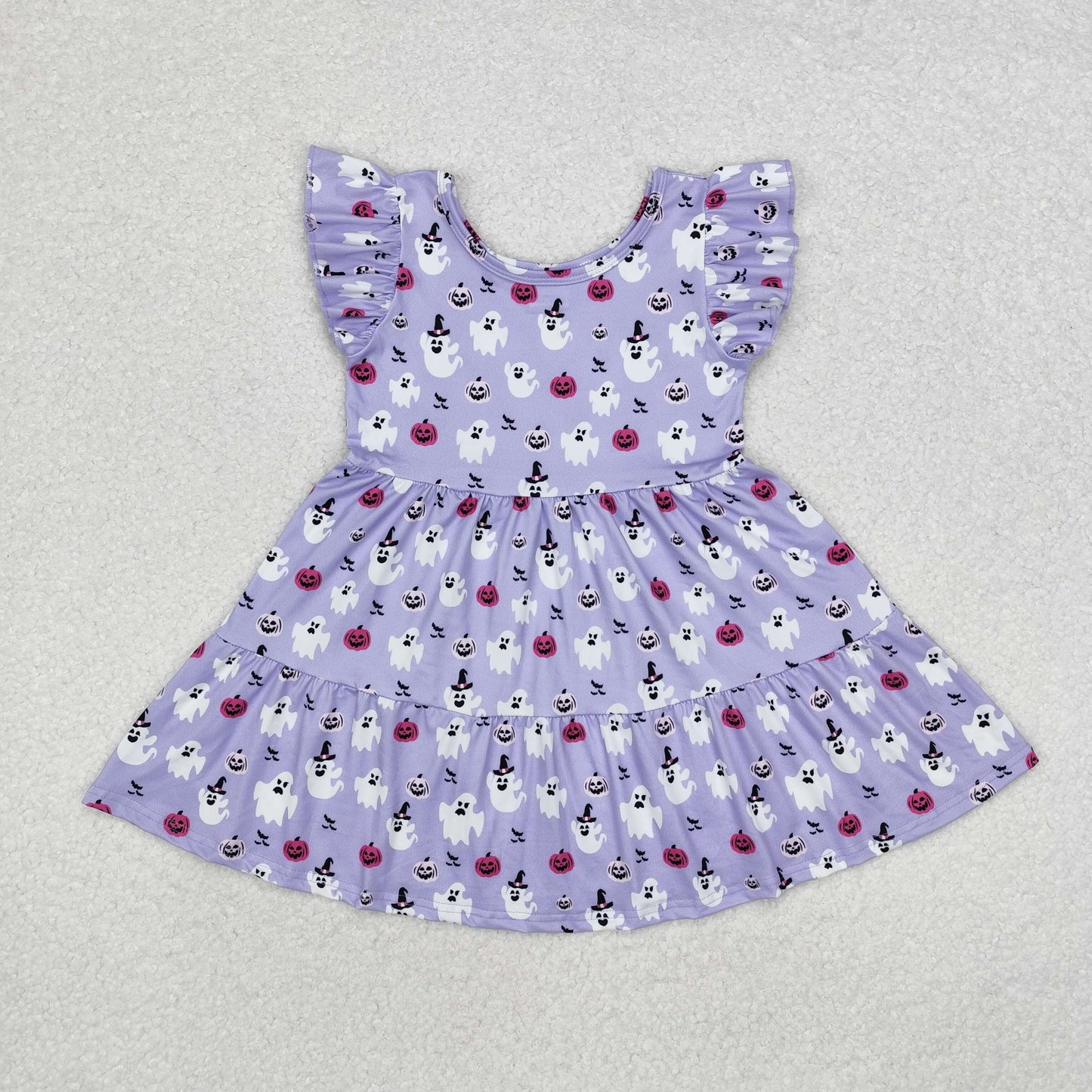 ghost bat pumpkin halloween dress purple