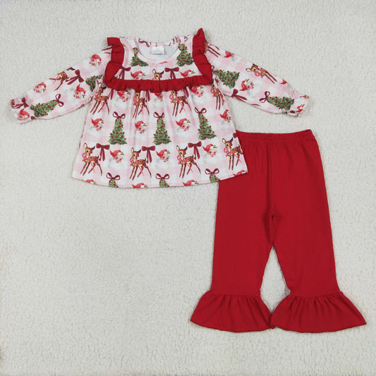 christmas santa deer tree pants outfit