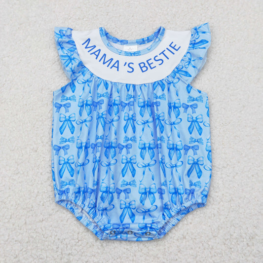 mama's bestie blue bow bubble