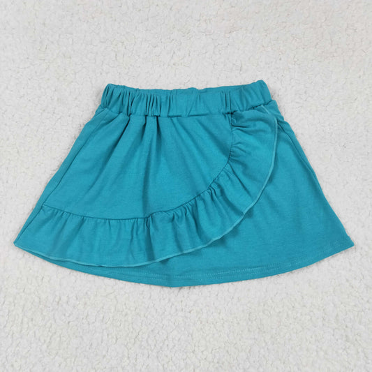 cotton teal ruffle skort skirt