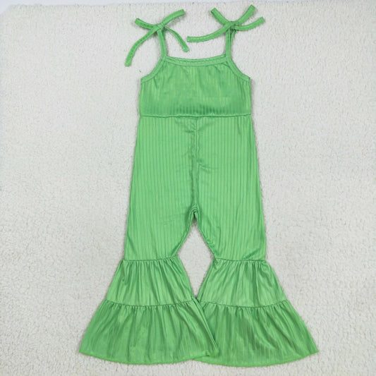 green strap ribbed jumpsuit