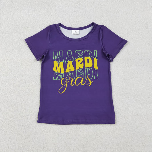 purple mardi gras letters tee
