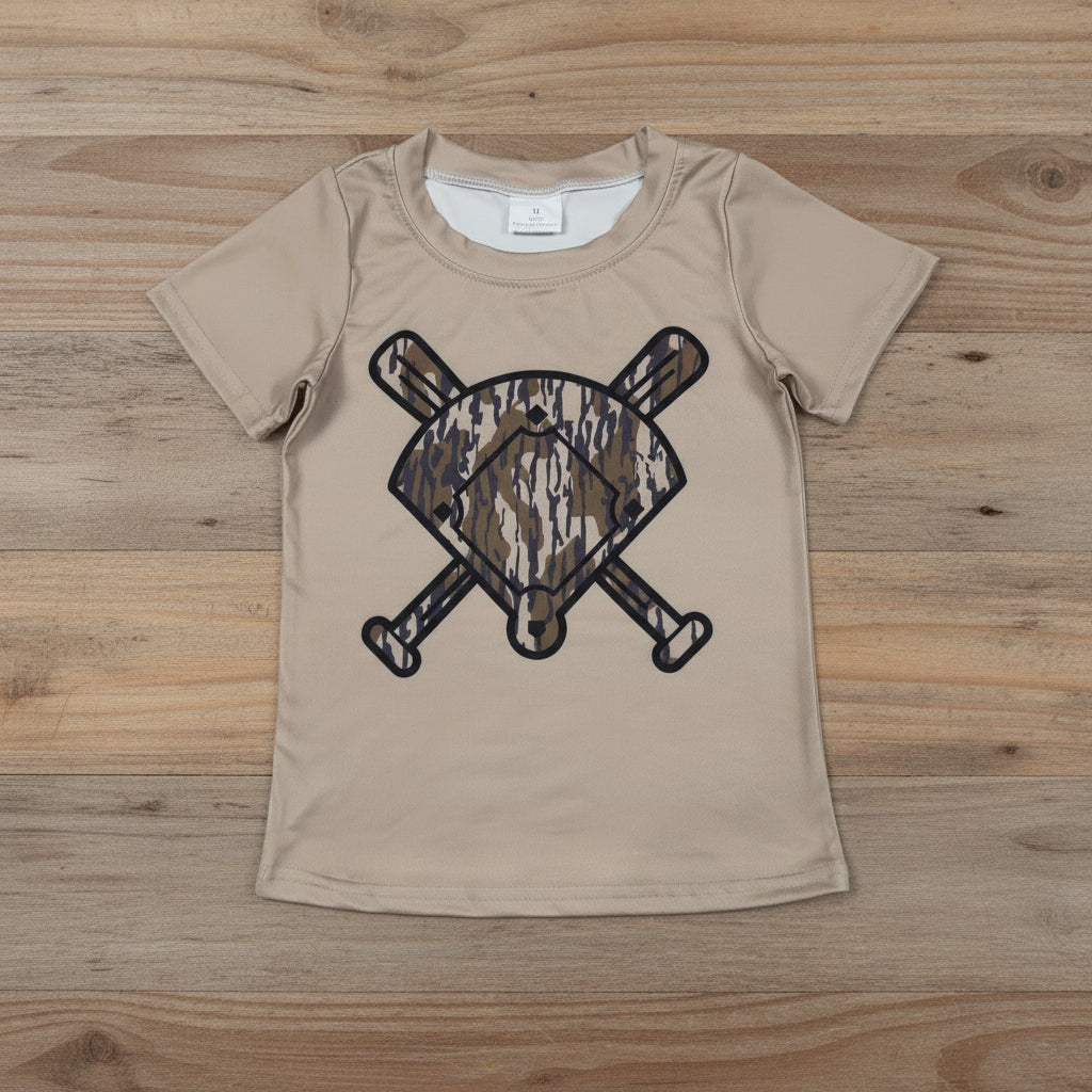 camo baseball tee t-shirt boy summer tops