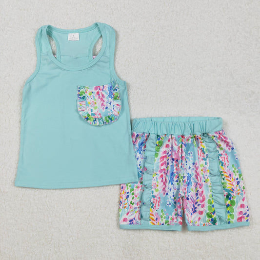 blue tank top lilly shorts set