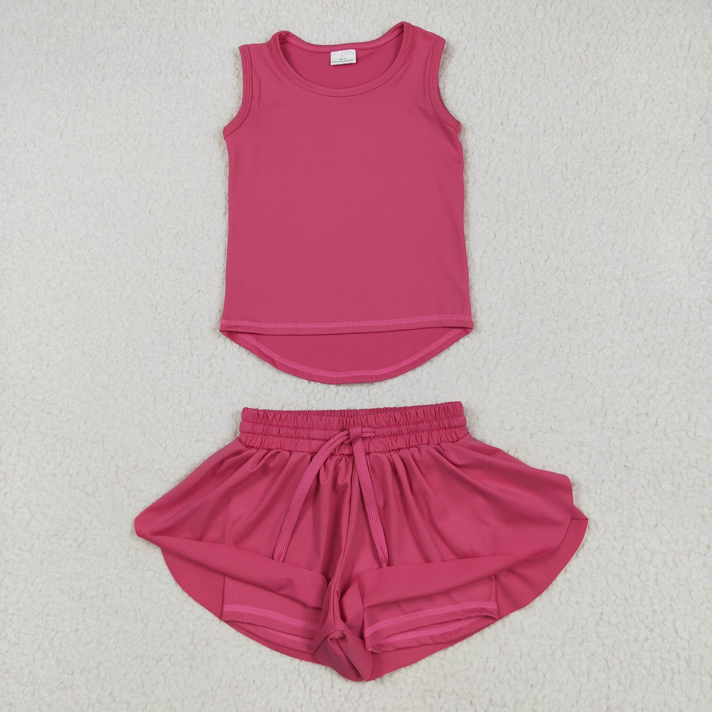 hot pink tank athletic skort shorts set