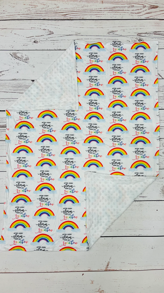 rainbow soft minky baby blanket