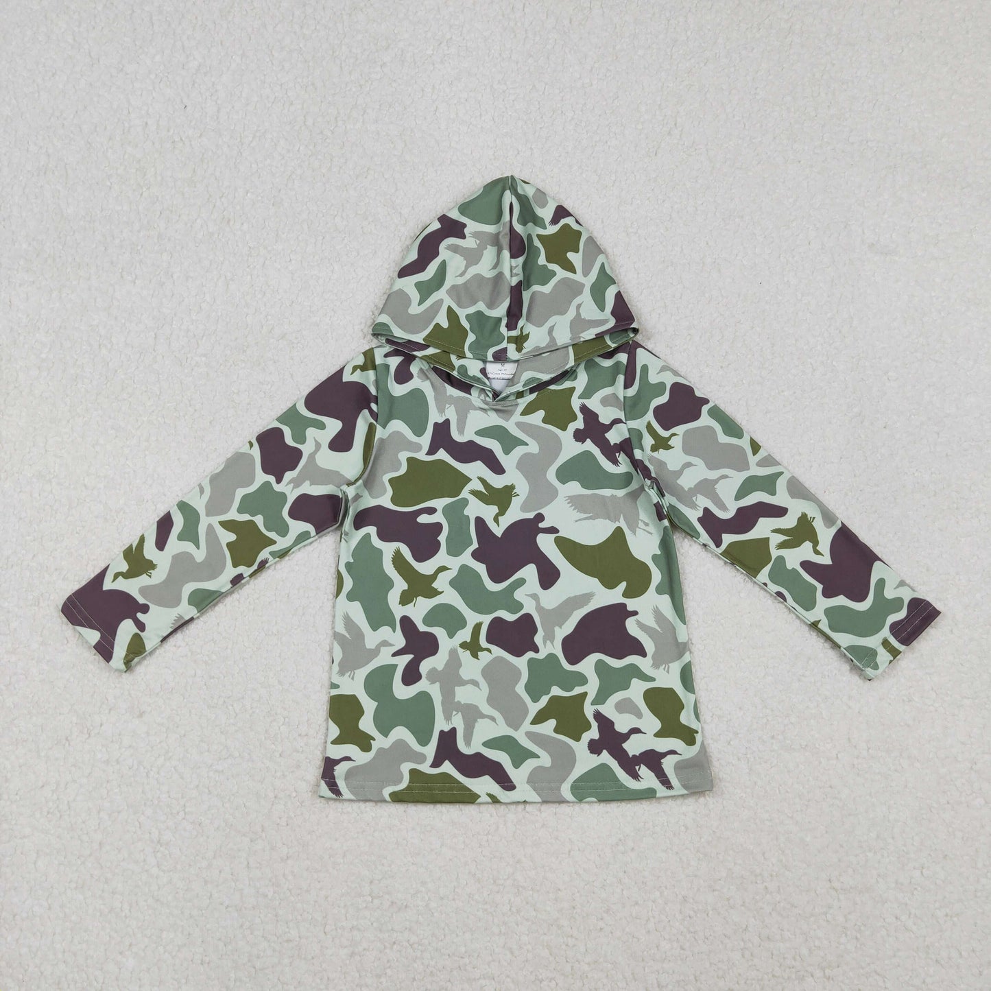 long sleeve green camo hoodie