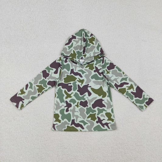 long sleeve green camo hoodie