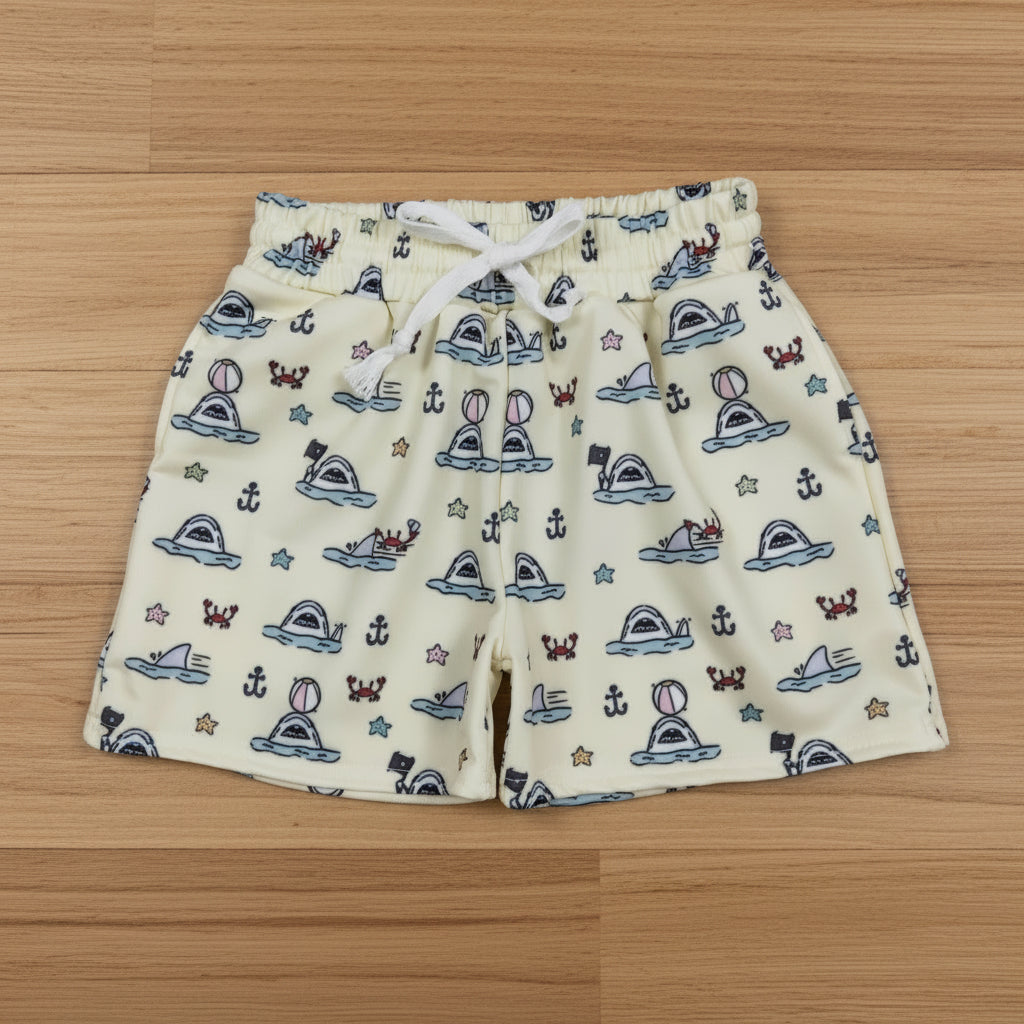 beach shark crab trunk boys swimsuit