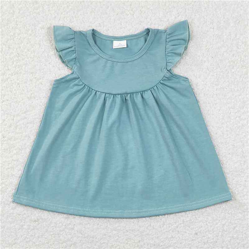 baby girl clothes cotton solid color flutter top