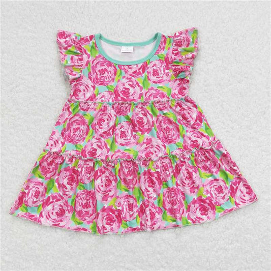 baby girl clothes pink rose flower summer top