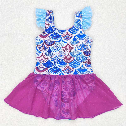 girl one piece swimsuit mermaid swimwear