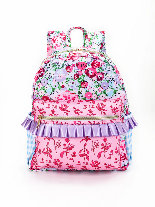 floral kids backpack school bag