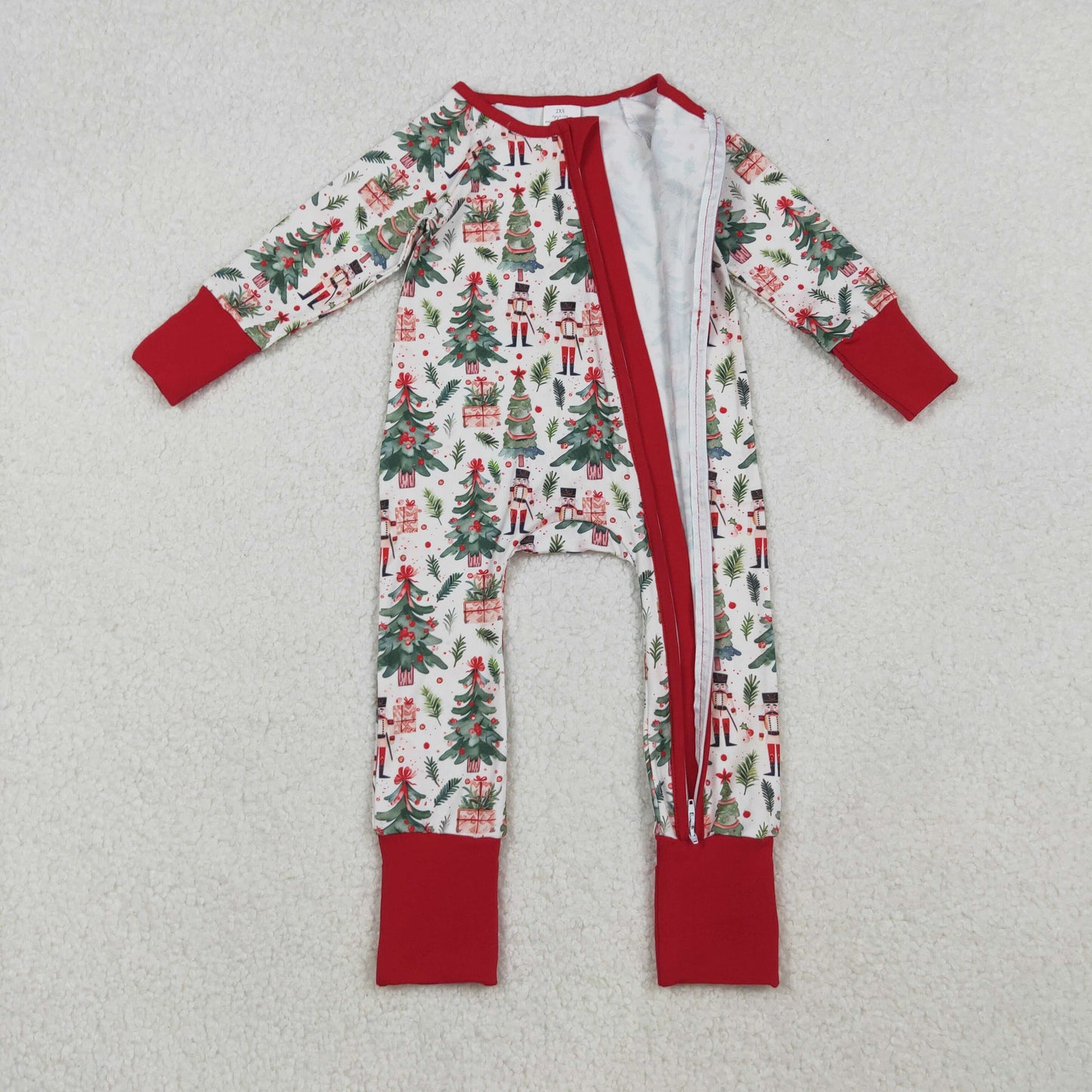 Christmas tree nutcr*cker baby zip sleeper pajama