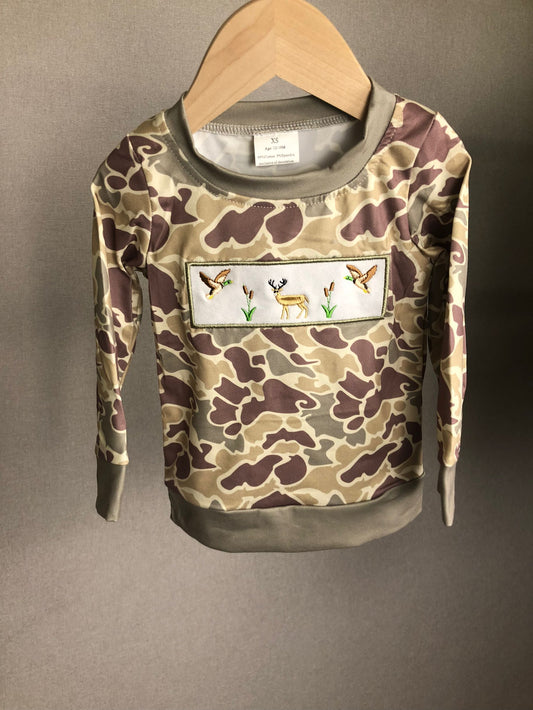 camo embroidered hunting shirt