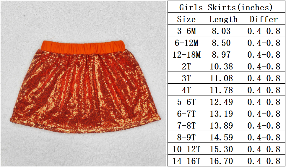 orange sequins skirt