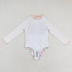 flamingo&watermelon print one piece girl swimsuit