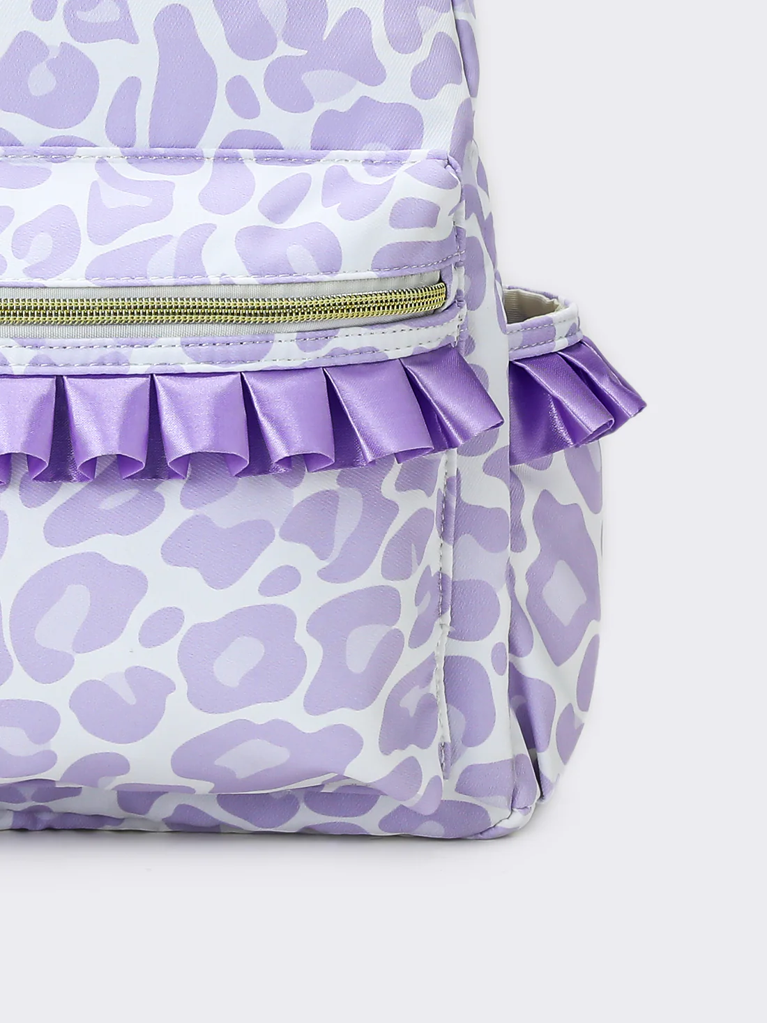 purple leopard ruffle bag kids backpack