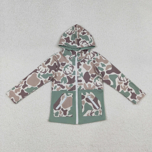 buck camo zipper hoodie with pocket