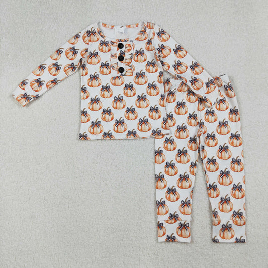 fall pumpkin two pieces girl pajama