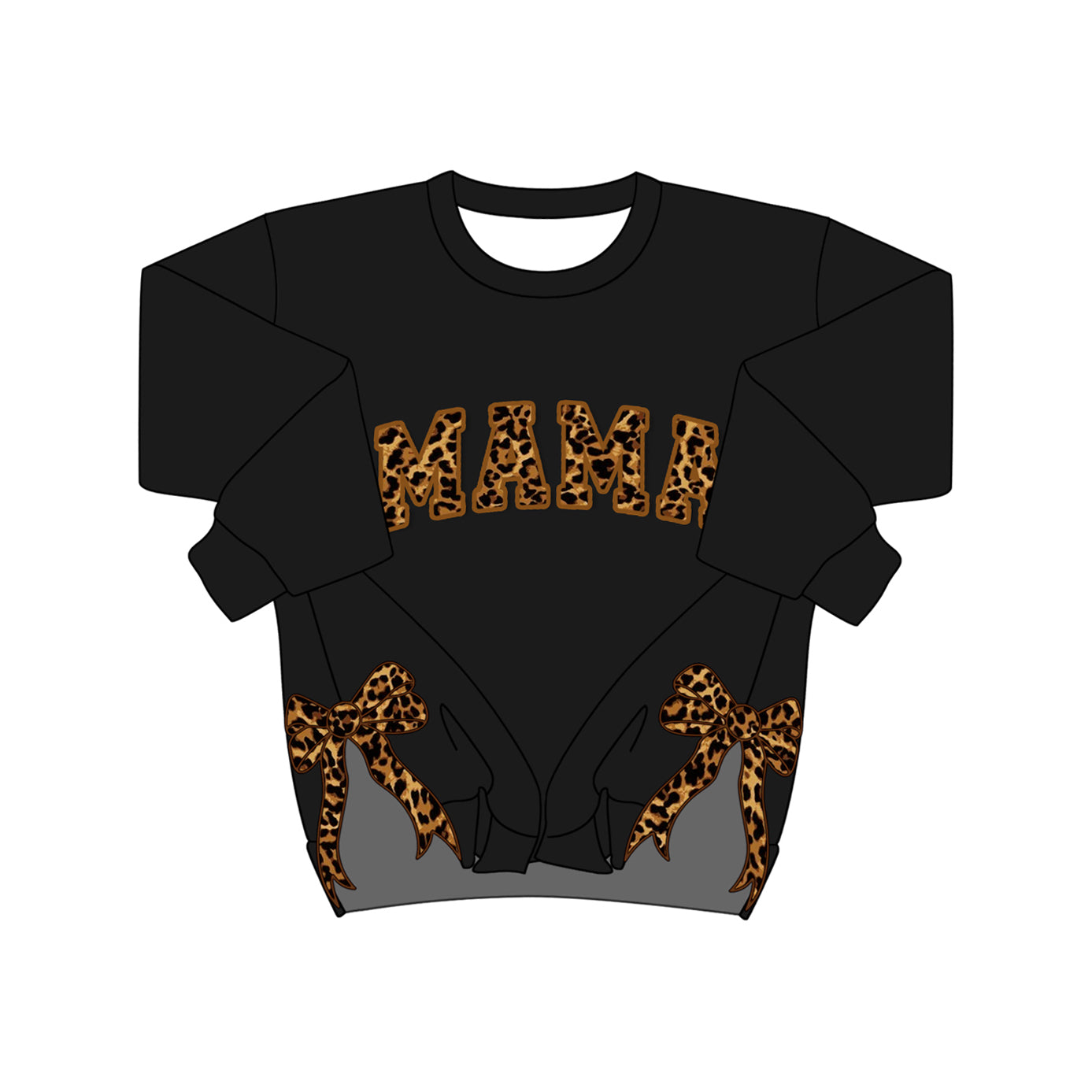 TAT 5-6weeks MOQ 3 leopard mama black pullover shirt