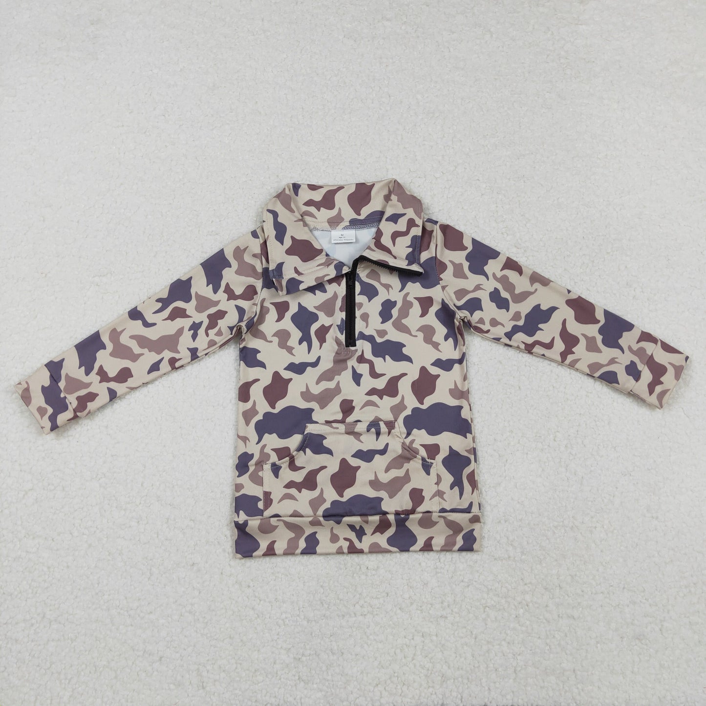 baby boy camo zip pullover with pocket