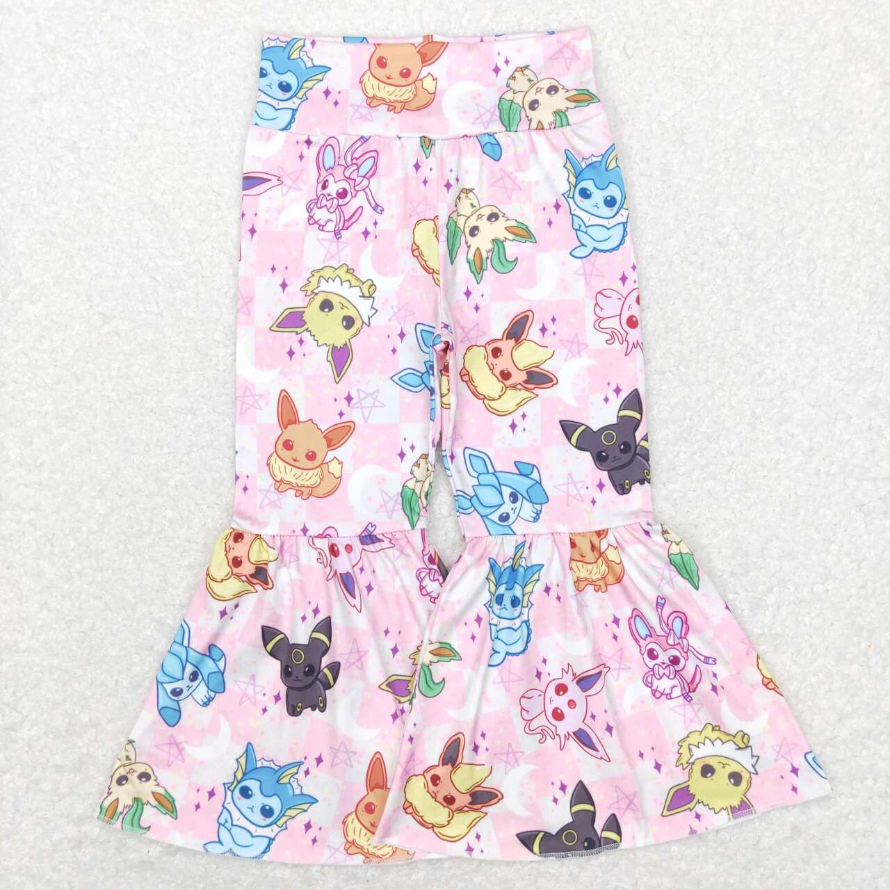 cartoon bell bottom flare pants girls trousers