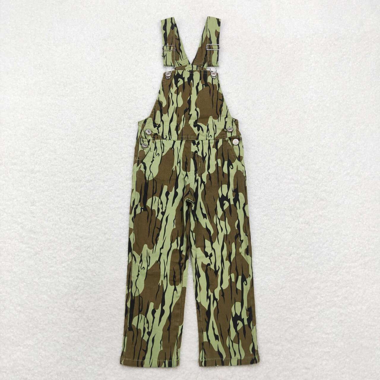 kids camo denim overalls