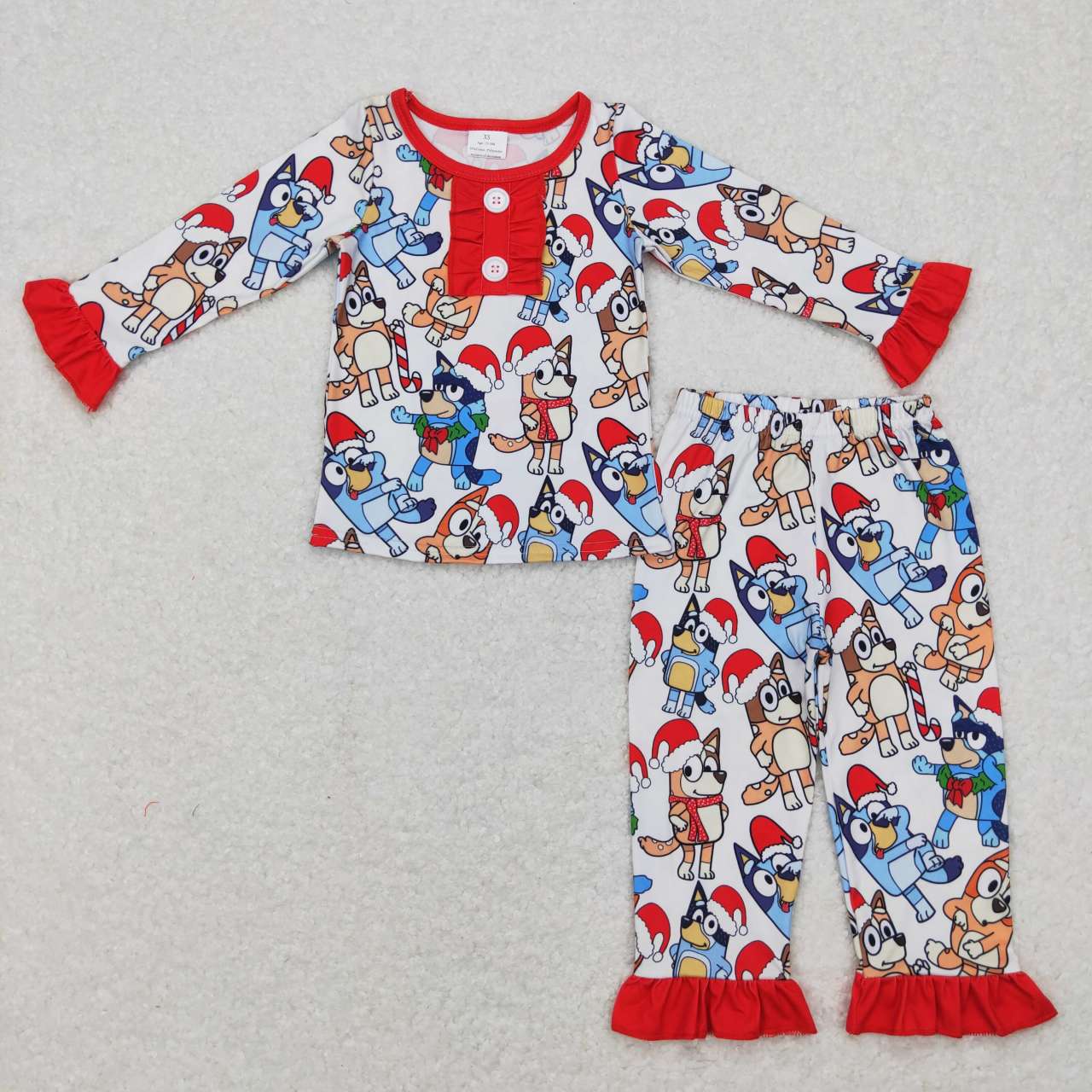 2 pieces santa dog pajama girls christmas pajama