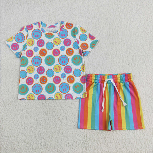 colorful groovy shorts set