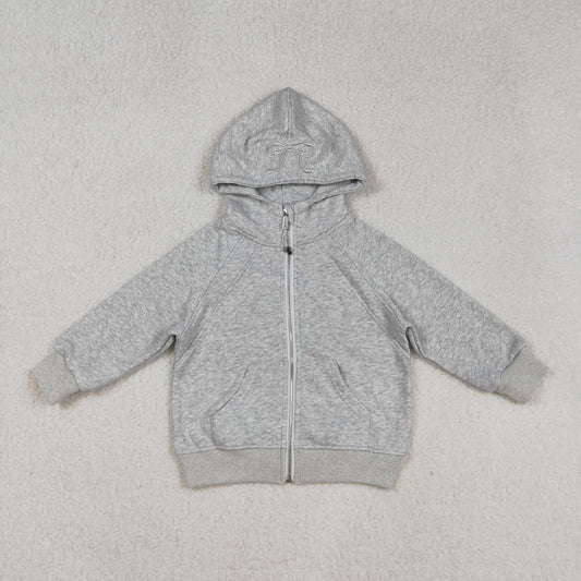 cotton gray zipper hoodie