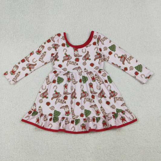 toddler girl Christmas cowgirl boots howdy twirl dress
