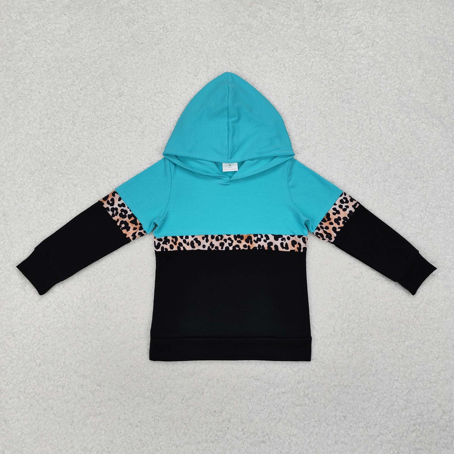 mint black long sleeve solid hoodie