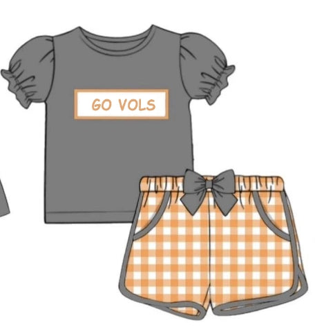 Custom order girl team shorts set go vols