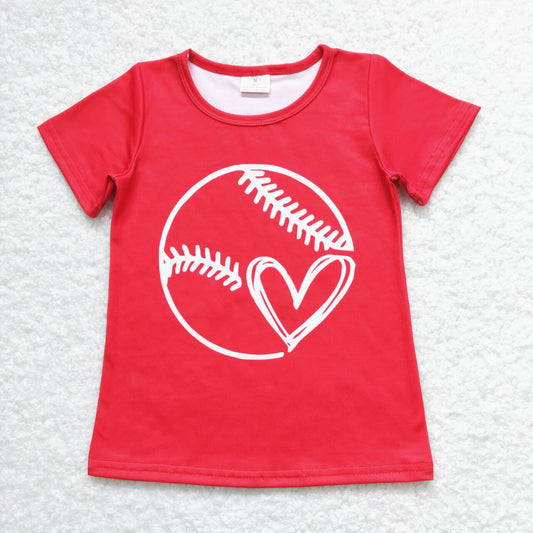 girl clothing summer red baseball tee