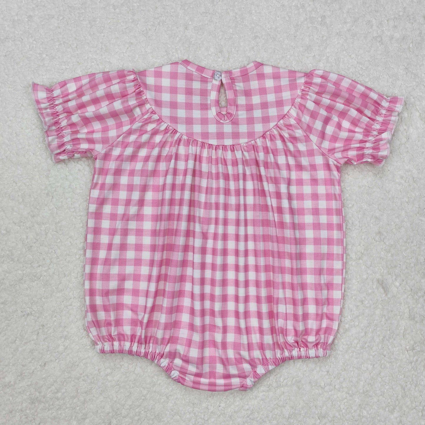 pink plaid bows embroidered bubbles