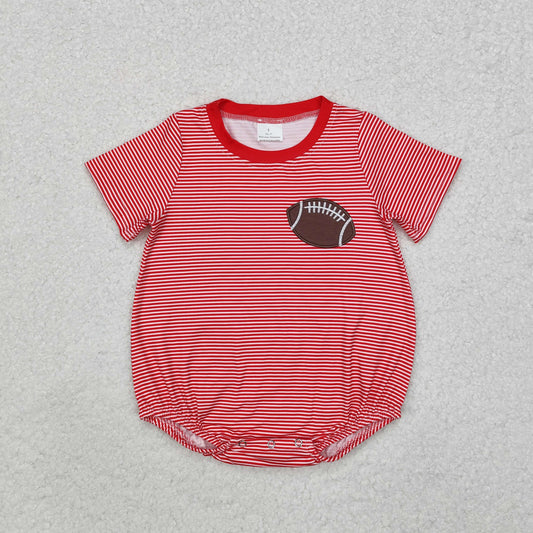 red stripes football embroidered bubble