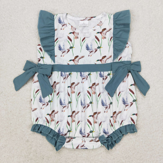 duck print baby girl bubble