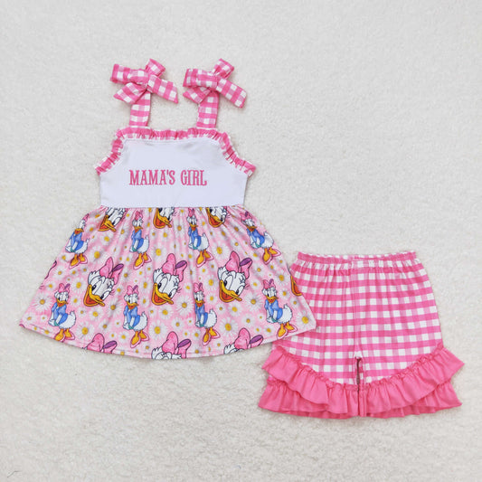 cartoon duck mama's girl embroidery outfit mother's day clothes