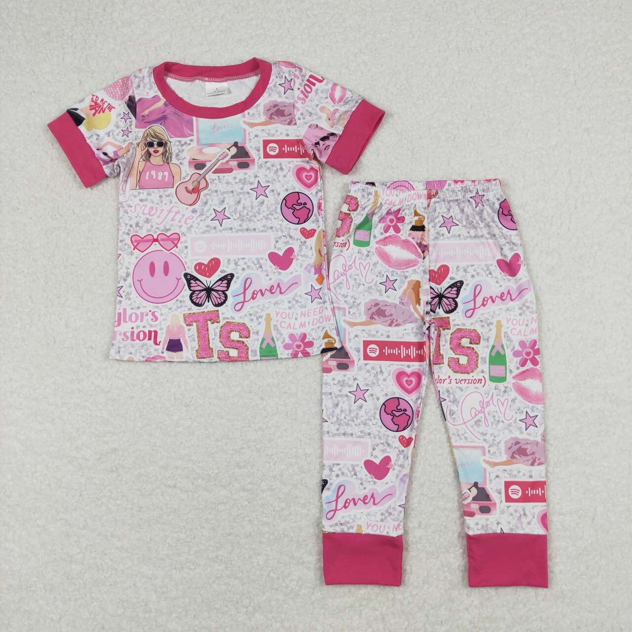 short sleeve girl taylor swift pajama kids clothing