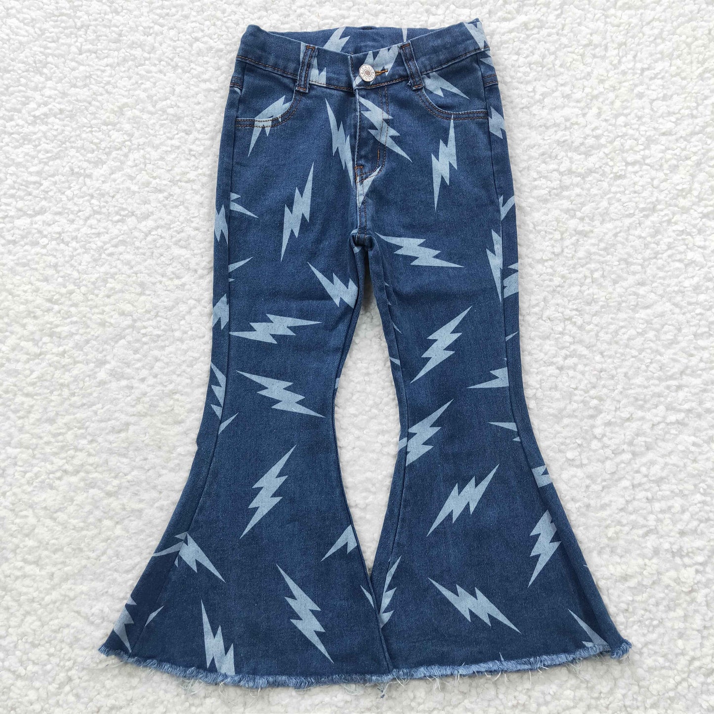 western kids rock and roll blue bell bottom denim pants