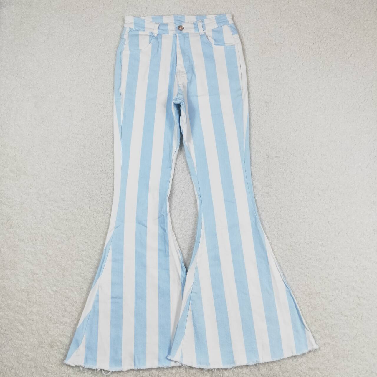 adult jeans blue stripe ladies denim bell pants