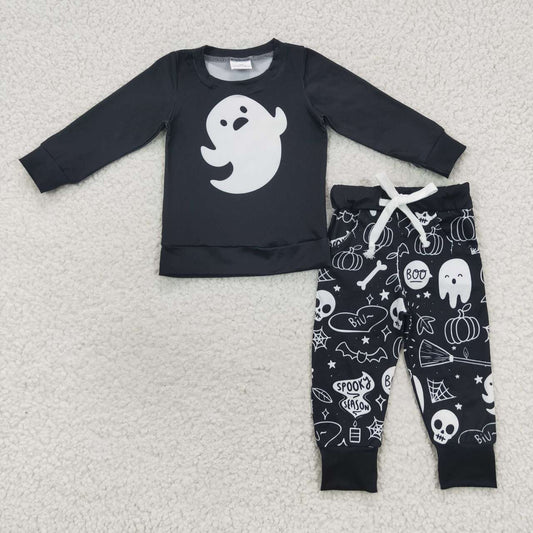 Boys black boo spooky jogger outfit